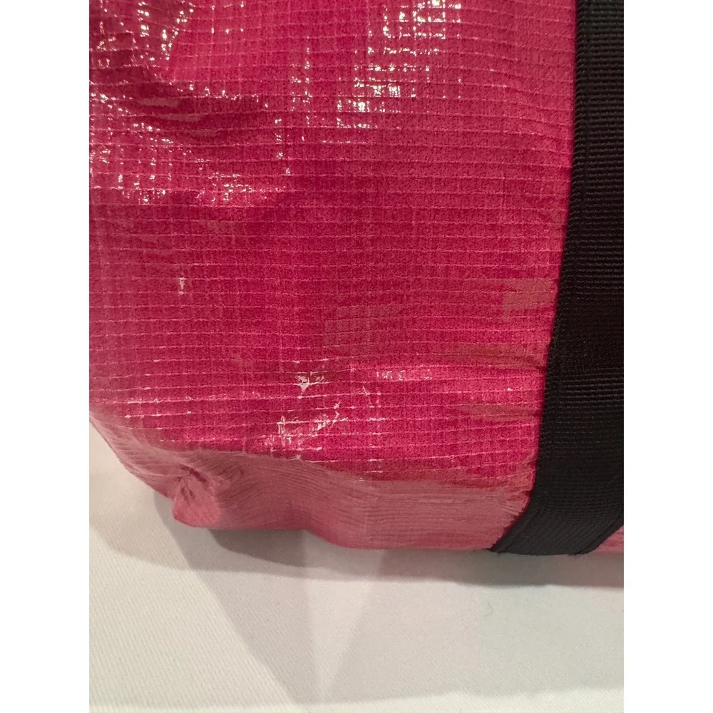 Rareform Duffle Bag Unisex Medium Pink White Upcycled Billboard‎ Vinyl Sporty